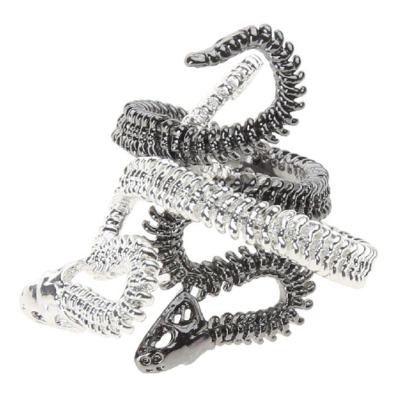 CIYISON Couple Snake Bone Ring Can Be Combined Fashion Adjustable Rings Snake Animal Ring Vintage Jewelry Rings for Women Men