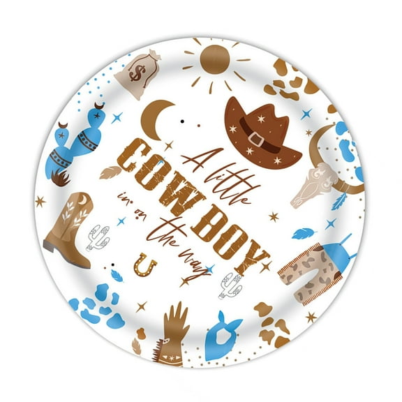 CIYISON Cowboy Theme Birthday Party Supplies Various Featuring Horse Designing Plates