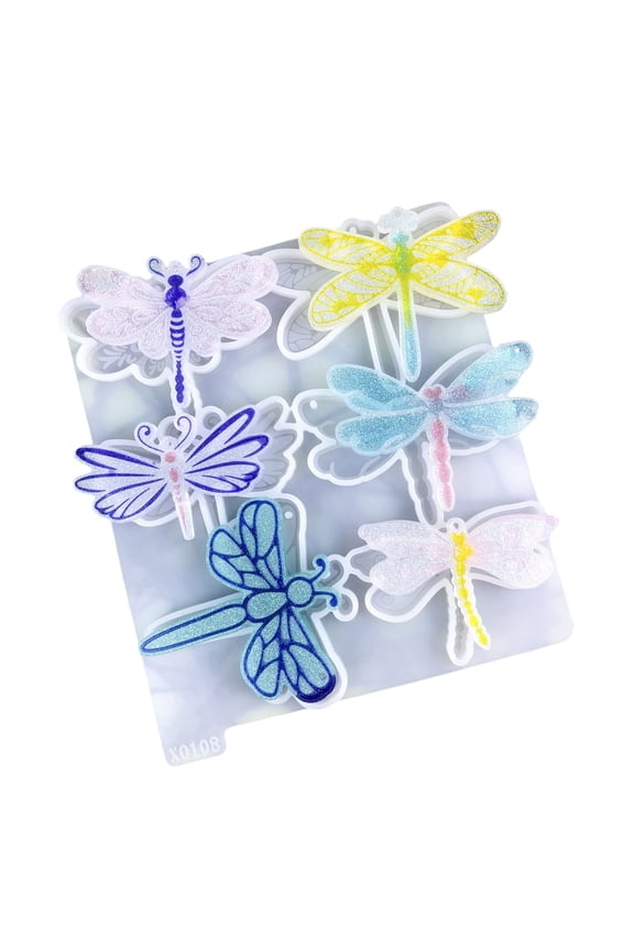 Creative Dragonflies Keychain Silicone Pendant Mold for Artisans and Hobbyists