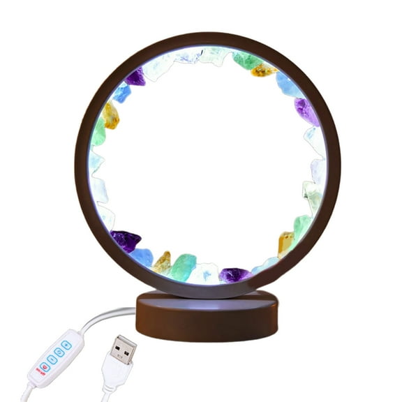 CIYISON Crystal Column LED Night Light with USB Stone Crystal Lamp for Peaceful Bedroom and Studio Decoration