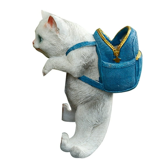 CIYISON Cute Cat Figurines Hanging Animal Statue Resin Flower Pot Hanging Climbing Rabbit Sculpture Garden Potted Plant Ornament