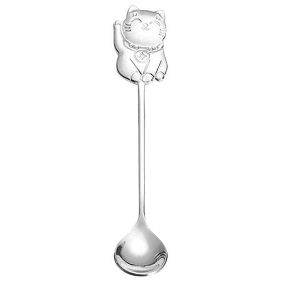 CIYISON Cute Cat Shape Coffee Spoon Long Handle Stirring Spoons Dishwasher Safe