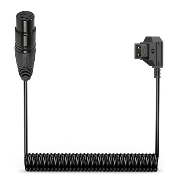 CIYISON D Tap Male to 4PinXLR Female Power Coiled Cable Camera Power Cord for Camera Monitoring,Professional Video Accessory