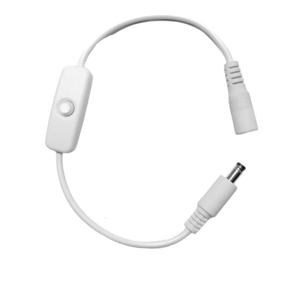 CIYISON DC5.5x2.1mm Male to Female Inlined Power Cable With Switcher for LED Strips