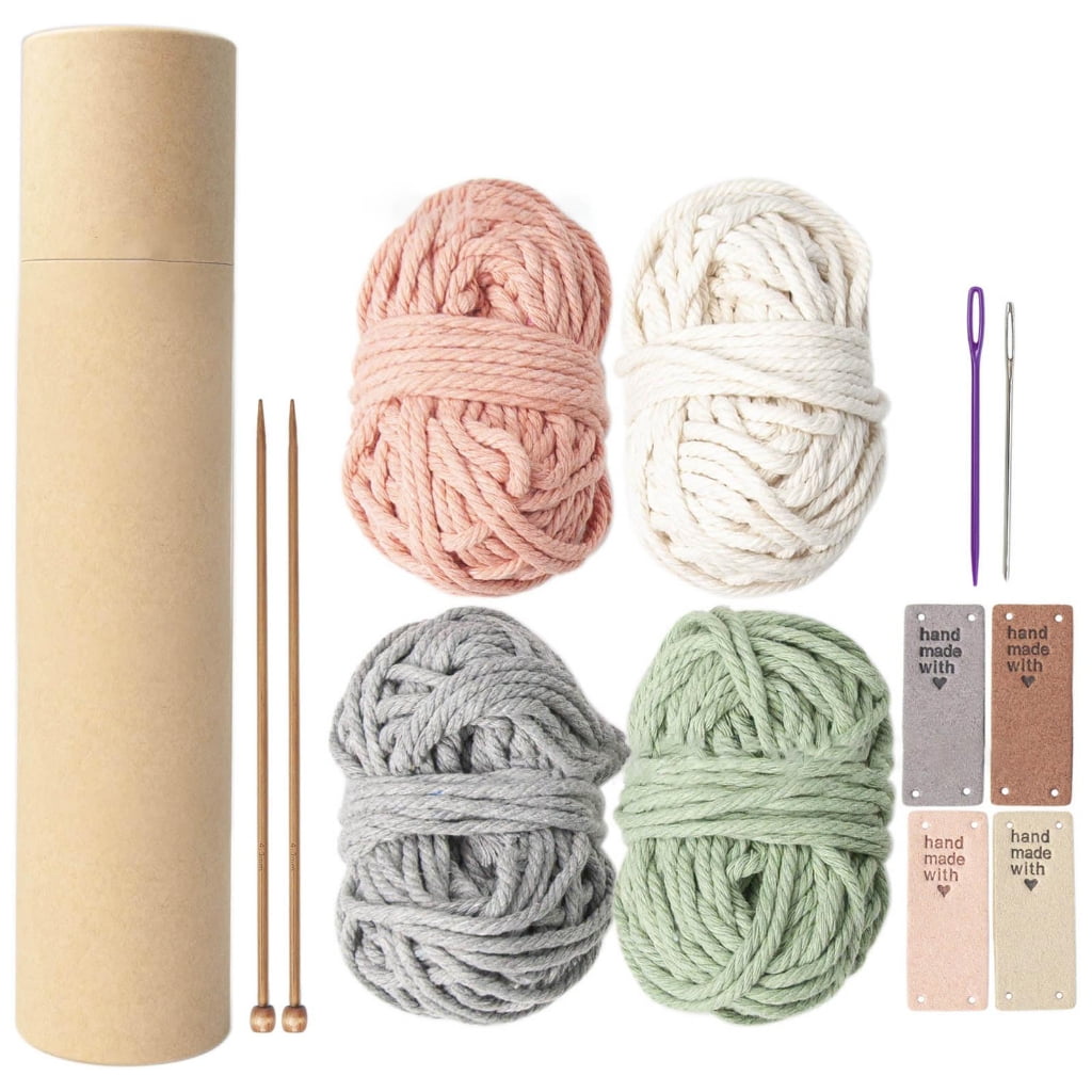 CIYISON DIY Coaster Knitting Kits for Beginners Basic Knitting Supplies Tableware Decor