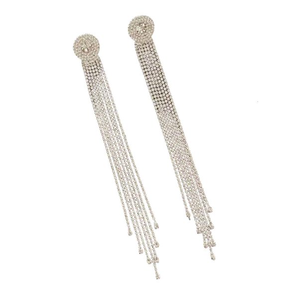 CIYISON Dazzling Crystal Fringe Dangle Earrings Stylish Design Charm For Evening Event