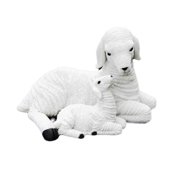 CIYISON Decorative Resins Lambs Figurines Goat Sculpture for Bedroom or Office Accent