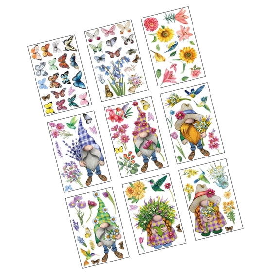 CIYISON Decorative Window Decals 9 Unique Styles Spring Window Cling
