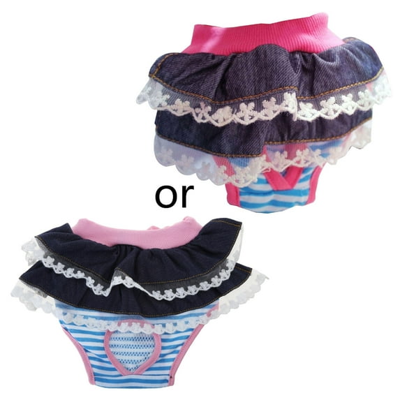 CIYISON Dog Diaper Breathable Sanitary Panties Princess Pet Dog Lace Underwear Jumpsuits for Girl Cats Dog Female Diaper Shorts