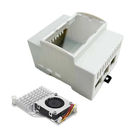 CIYISON Durable ABS Enclosure Case for RPI5 Board DIN Rail Cover Optional Cooling