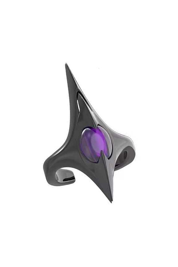 Edgy Punk Dark Style Spiked Ring Featuring Adjustable Opening For Comfort Fit