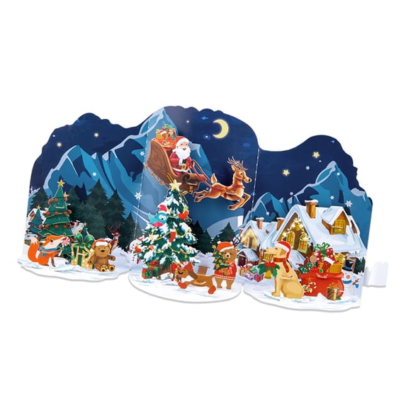 CIYISON Elegant Christmas Theme Popup 3D Greeting Card Handmade Festival Gifts Postcard with Envelope Festives Surprise Card