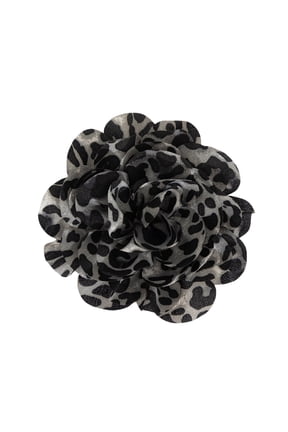 Elegant Floral Clip Brooch Leopard Print Flower Lapel Pin Exaggerated Corsage Clothing Accessory for Parties and Event