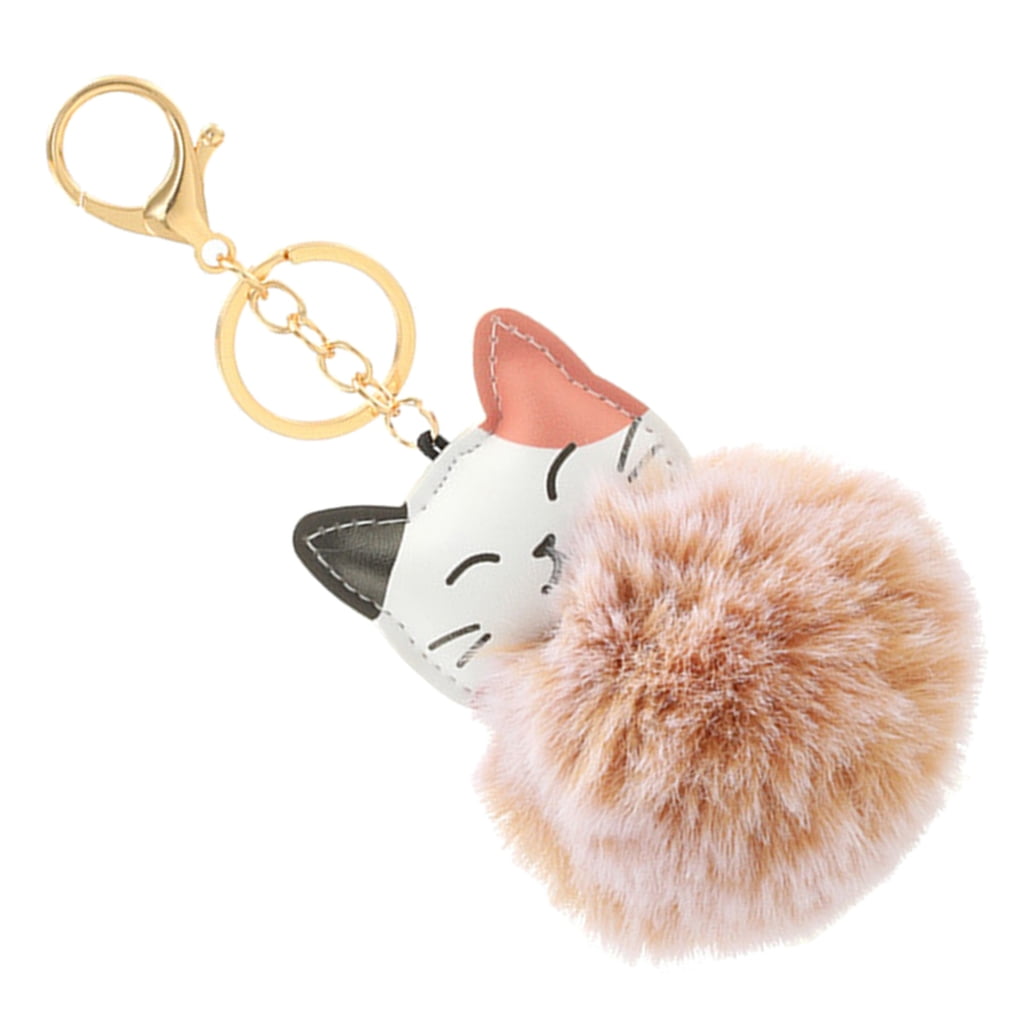 CIYISON Elegant Key Chain Soft Hairball Cat Pendant Keychain Charm for ...