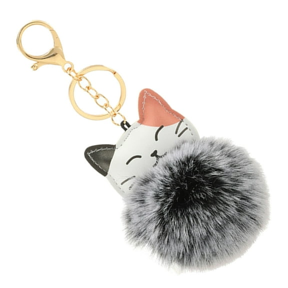CIYISON Elegant Key Chain Soft Hairball Cat Pendant Keychain Charm for Car or Bag Key