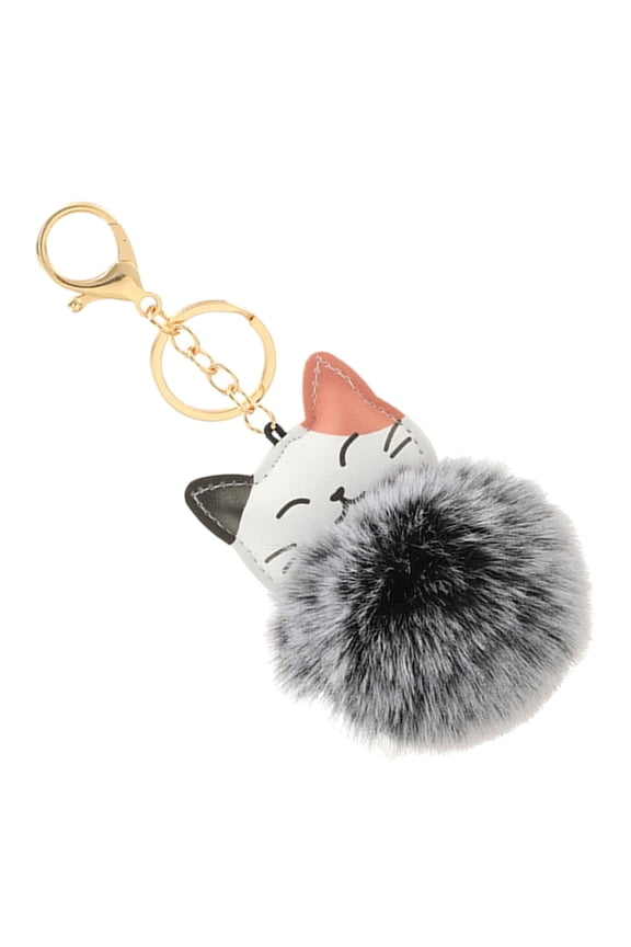 Elegant Key Chain Soft Hairball Cat Pendant Keychain Charm for Car or Bag Key