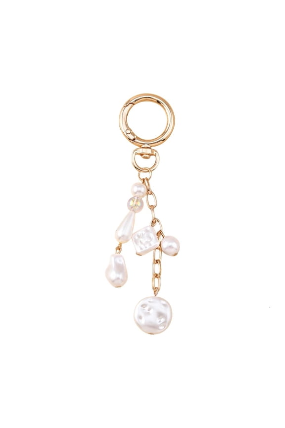Elegant Seashells Pearls Keychain For Women Stylish Beach Key Chain Accessory With Starfish Seahorse Charm for Women