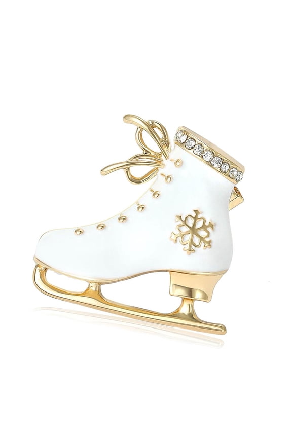 Enamel Ski Skating Brooch Pin For Party Accessory Gift