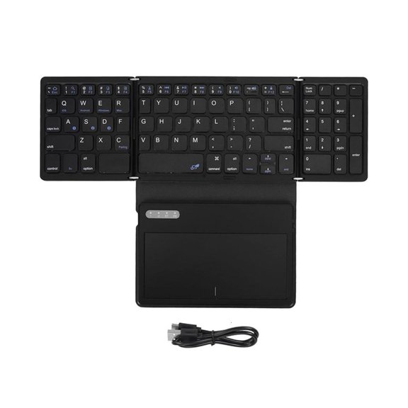 CIYISON Ergonomic Foldable Keyboard BT3.0 Keypad With Large Touchpad and Numpad
