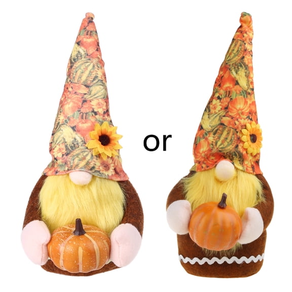 CIYISON Fall Autumn Gnome Pumpkin Sunflower Swedish Nisse Tomte Elf Dwarf Thanksgiving Day Gift Farmhouse Tiered Tray Decoration