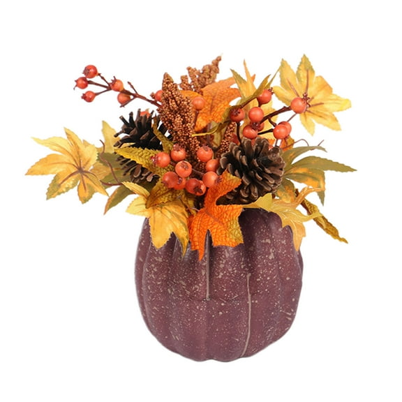 CIYISON Fall Maple Leaf Pinecone Berry Set Decor Pumpkin Photography Table Centerpiece