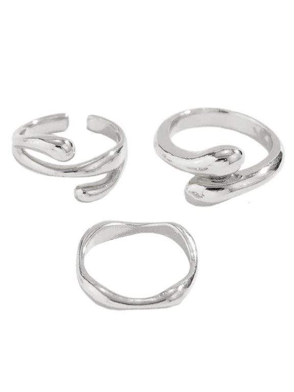 Fashion Forward Lava Rings Bendable Rings Jewelry Set for the Modern Individual