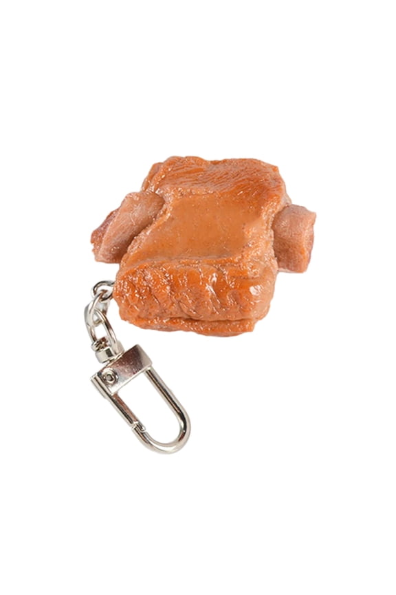 Fashionable Keyring Pork Rib Pendant Keychain Simulated Food Keyrings Jewelry