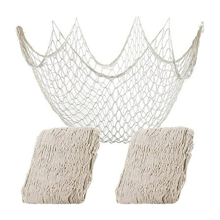CIYISON Fish Net Decorative 2PCS Decorative Fishing Net 39.4x78.7" Mediterranean Style