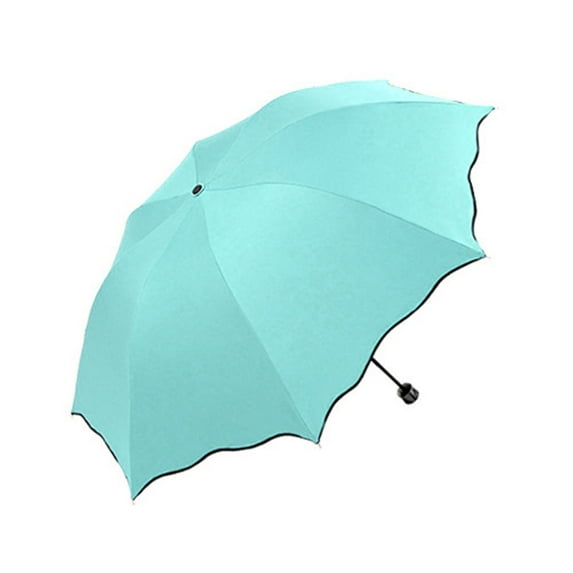 CIYISON Flowering in Water Umbrella Black Coating Sun Umbrella Portable Parasol for Girl