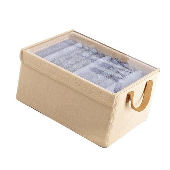 CIYISON Foldable Organizer Box with Lid for Wardrobes and Shelves Clothes Storage Bin