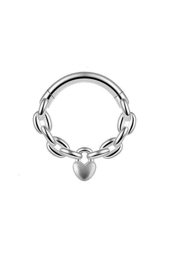 Geometric Shape Nose Earrings Piercing Jewelry Seamless Rings Stainless Steel Texture for Nose or Ear Decorating