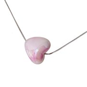 CIYISON Gradient Color Love Heart Necklace Female Ins Niche Design Titanium Steel Chain