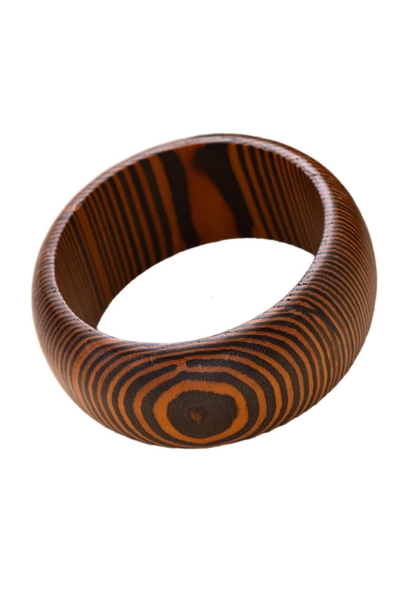 Handcrafted Wooden Bangle Retro Wide Cuff Bracelet Smooth Comfort Fit Unique Style