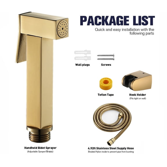 CIYISON Handheld Bidet Sprayer Set Adjustable Water Pressure Control Portable Toilet Shower for Head with Hose & Base for Bathro