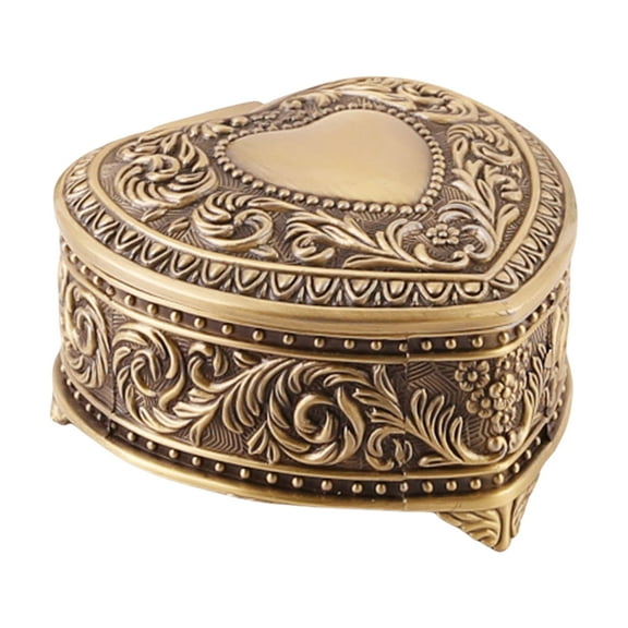 CIYISON Heart Shaped Jewelry Box Antique Rings Earring Necklace Organizer for Women and Girls Elegant Accessories Holder