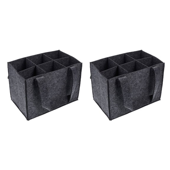 CIYISON Heavy Duty Felt 6 Bottle Wine Carriers Shockproof Design Safe Storage Solution