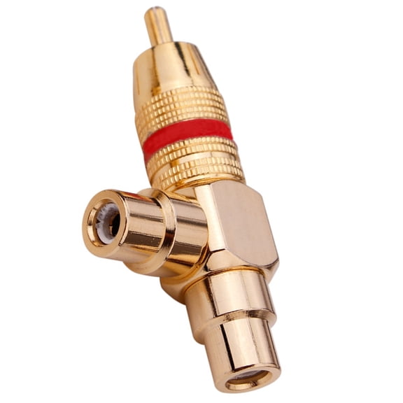 CIYISON High Conductivity Splitter 1 Male to 2 Female Gold Plated 2RCA Connector Sound