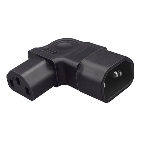 CIYISON IEC320 C14 to C13 Left Bending Power Plug, C14 3Pin Male to Female Adapter