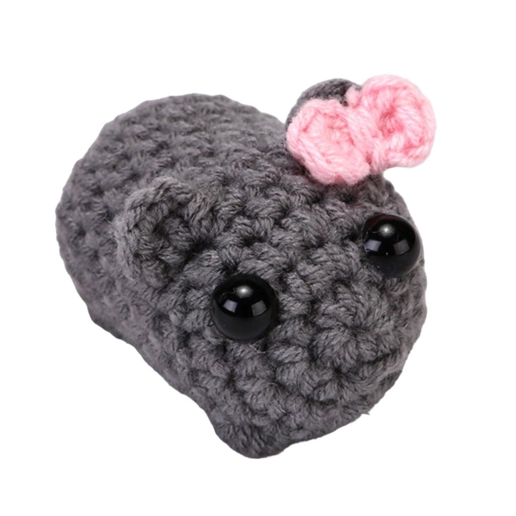 CIYISON Knitted Sad Hamster Toy Keyring Toy Cute Plush Animal Charm ...
