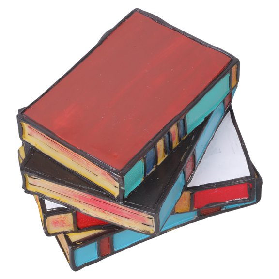 CIYISON LED Book Light Book Light Stained Glass Reading Desk Lights Stylish Desk Lamp for Reading Artistic Resin Book Light