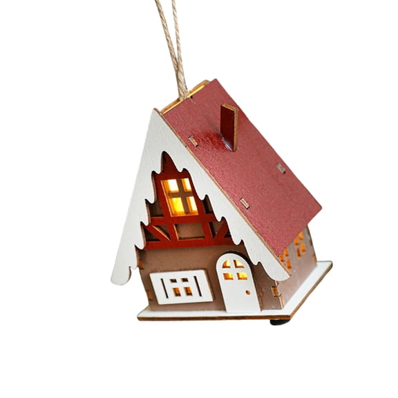 CIYISON LED Light Christmas Cabin Miniature Holiday Scene Decors for Homes and Office