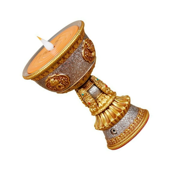 CIYISON LED Simulated Flame Durable LED Resin Lamp for Temple Ceremonies Electronic Butter Lamp Rechargeable for Buddhist