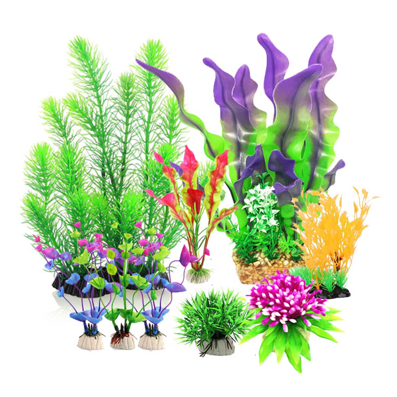 Norgail Large Artificial Aquarium Plants | 25.5 Inch Tall Plastic Fish Tank Plants, Safe For All Fish