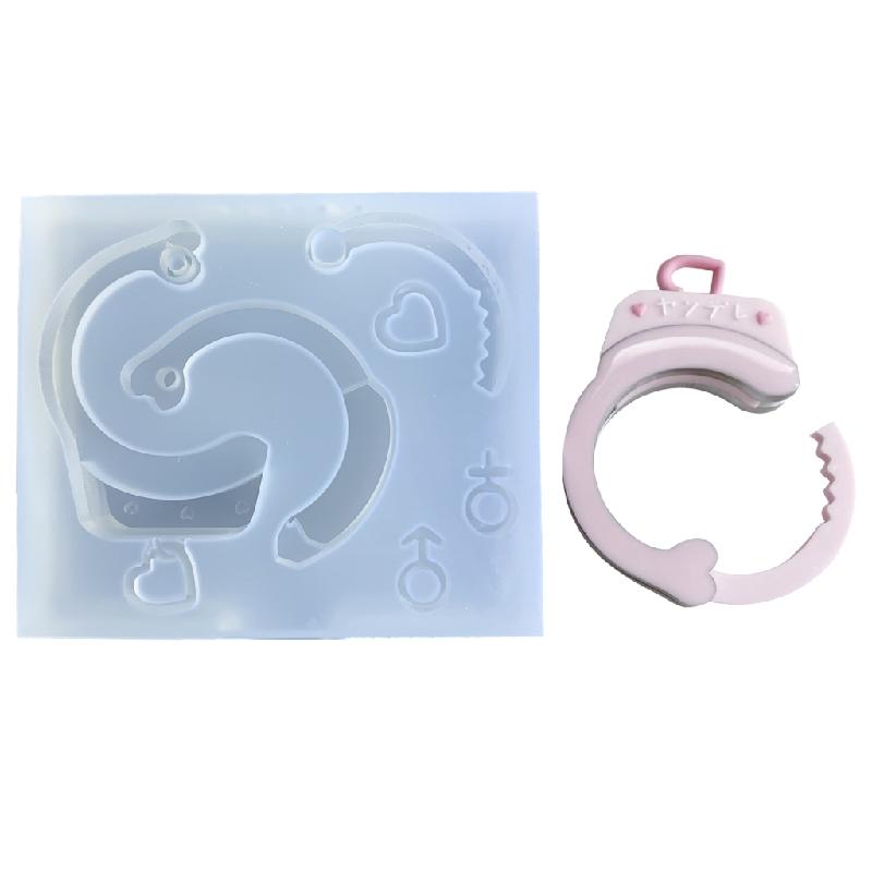 CIYISON Love Handcuff Keychain Silicone Mold with Hole Keyring Pendant ...