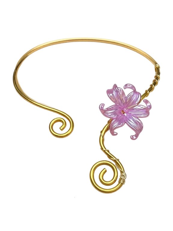 Lovely Vibrant Irises Inspired Necklace Comfortable Wear For Day Or Night Outings