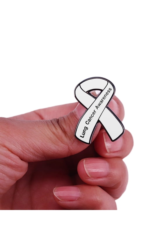Lung Cancers Awareness Enamel Pin Health Lapel Badge White Ribbon Doctor Nurse Accessories for Scarf Sweater Shirt Bag