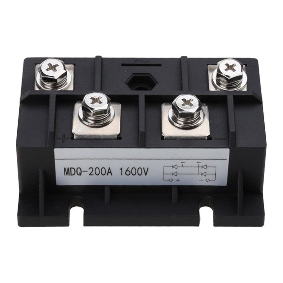CIYISON MDQ 4 Terminals Black Single-Phase Diode Bridge Rectifier 200A Amp High Power