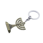 CIYISON Menorah Keychain with Traditional Jewish Symbol Religious Alloy Keychain