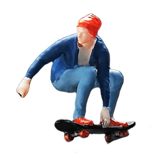 CIYISON Miniature Skateboarding Figure Handpainted Detail for Creative Scene Building