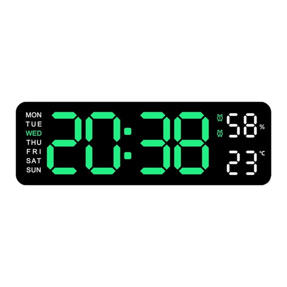 CIYISON Modern Digital Wall Clock, 8.5Inch LED Alarm Clock with Large Display, 3 Level Brightness, for Living Room Bedrooms